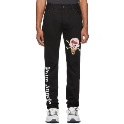 Palm Angels Icecream Slim-fit Logo-appliquéd Printed Denim Jeans 