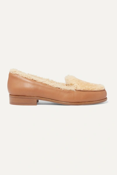 Tabitha Simmons Blakie Shearling And Leather Loafers In Cream