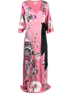 Temperley London Euphoria Printed Satin-crepe Wrap Maxi Dress In Pink