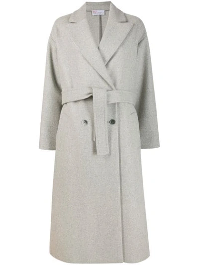 Red Valentino Oversized Double-breasted Wool-blend Coat In Grey