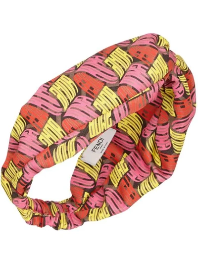 Fendi Wave Logo Headband In Multicolour