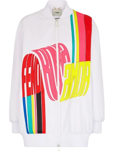 Fendi Roma Amor Bomber Jacket In White