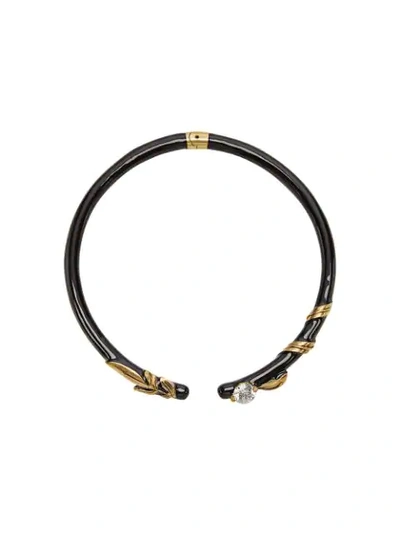 Fendi Enamelled Hinged Choker In Black