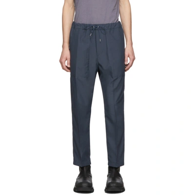Oamc Cropped Drawcord Trousers In 404 Avio