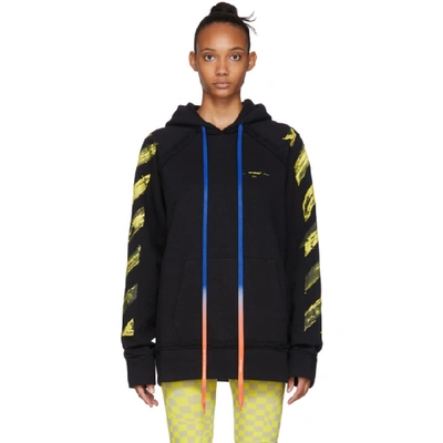 Off-white Black Acrylic Arrows Slim Hoodie In Black/yello ModeSens