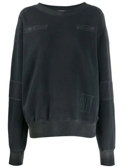 トップス AMBUSH patchwork sweatshirt olive ambush-bleach-patchwork-