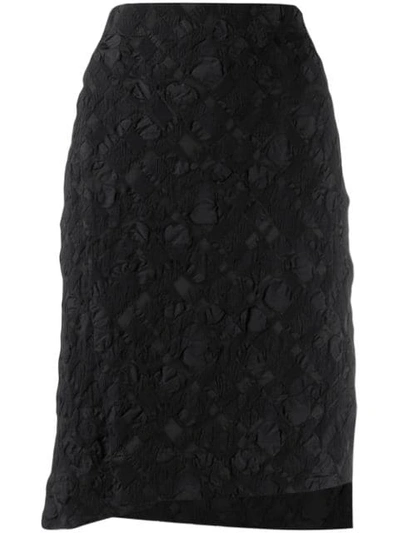 Issey Miyake Patterned Skirt In Black