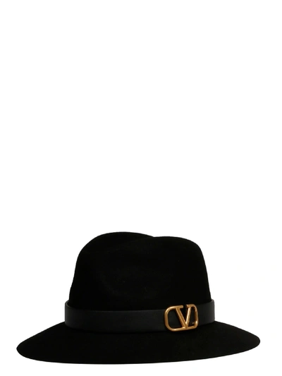 Valentino Garavani Black Leather Hat
