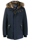 Mackage Edward Layered-effect Parka Coat In Blue