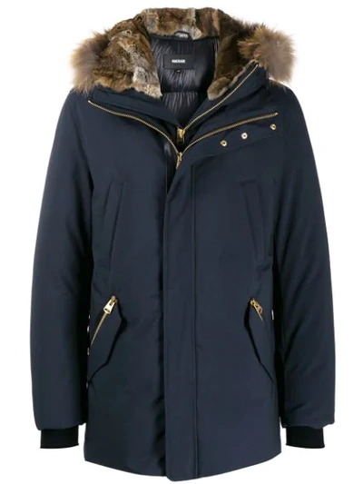 Mackage Edward Layered-effect Parka Coat In Blue