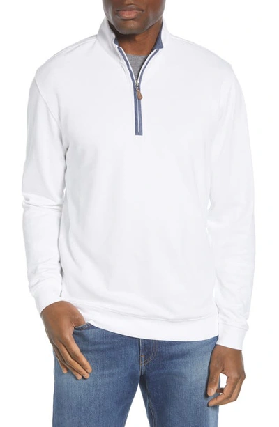Johnnie-o Sully Quarter Zip Pullover In White