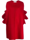 Valentino Ruffled Sleeve Cape In Red
