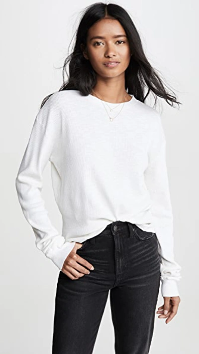 Re/done Off-white Thermal Long Sleeve T-shirt