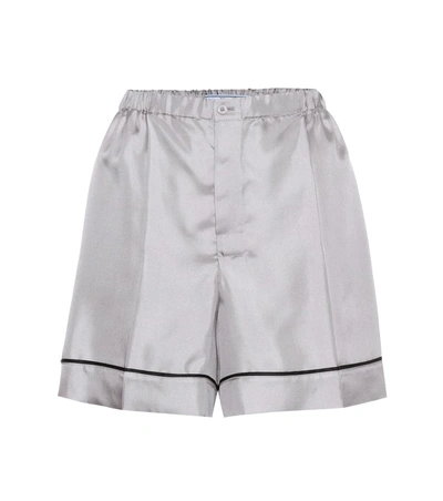 Prada Silk Shorts In Grey