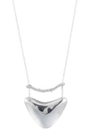 Alexis Bittar Crystal Accented Bar & Shield Pendant Necklace, 16 In Silver