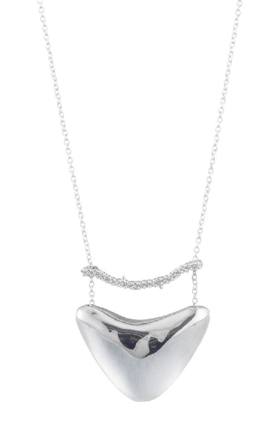 Alexis Bittar Crystal Accented Bar & Shield Pendant Necklace, 16 In Silver