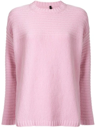 Sara Lanzi Crew-neck Knit Jumper In Pink