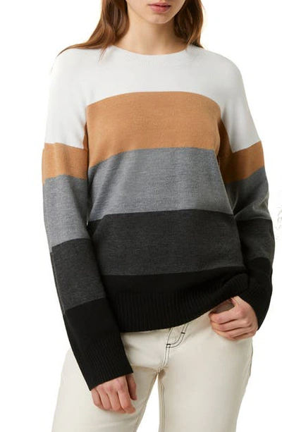 French Connection Multicolor Striped Sweater In Neutral Multi