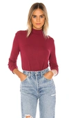 Splendid Eastsider Mock Neck In Cabernet