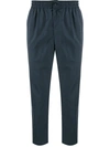 Ami Alexandre Mattiussi Elasticized-waist Cropped Fit Trousers In Blue