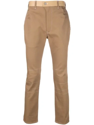 Julien David Overstitched Trousers In Neutrals