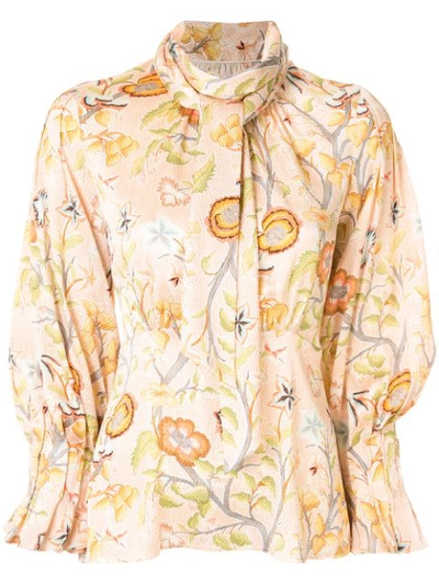Peter Pilotto Flower Canopy Print Blouse In Flower Canopy Blush