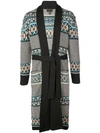 Alanui Multicolor Men's Abstract Pattern Long Wool Cardigan In Multicolour