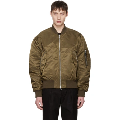 Acne Studios Green Men's Makio Bomber Jacket In Brown