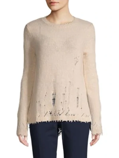 Autumn Cashmere Distress Layered Cashmere Sweater In Ivory