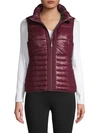 Marc New York Quilted Packable Vest In Burgundy