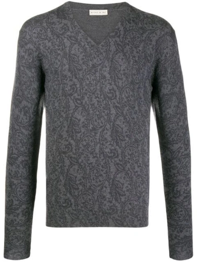 Etro Scroll Print Jumper In Grey