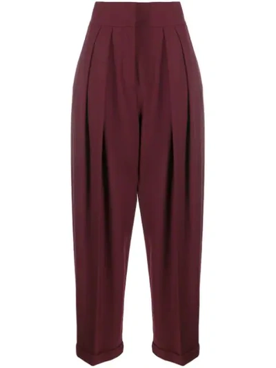 Mrz Oversized High-waisted Trousers In Red