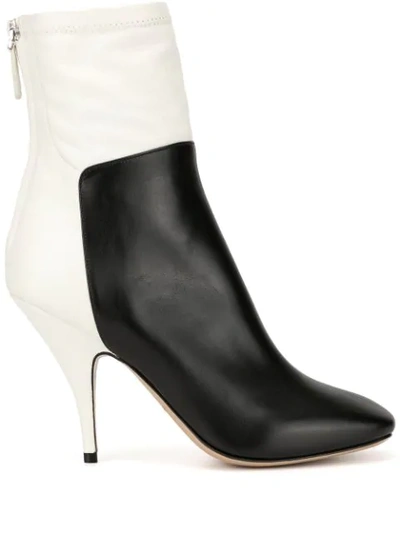 Petar Petrov Selma Two-tone Ankle Boots In White