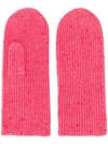 Isabel Marant Chiraz Mélange Cashmere Mittens In Pink