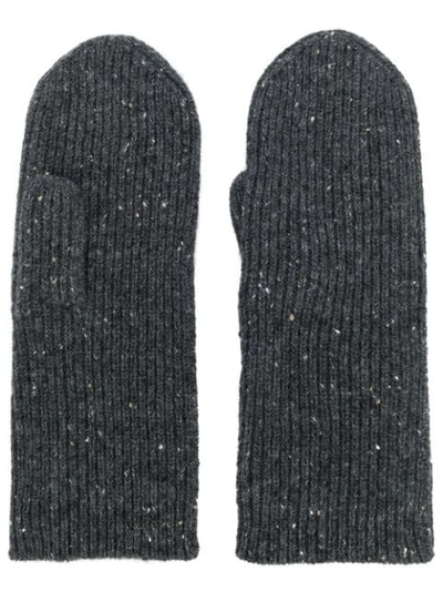 Isabel Marant Chiraz Mélange Cashmere Mittens In Anthracite