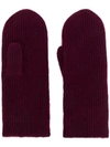 Isabel Marant Chiraz Cashmere Mittens In Burgundy