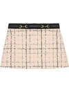 Gucci Tweed Mini Skirt In Neutrals