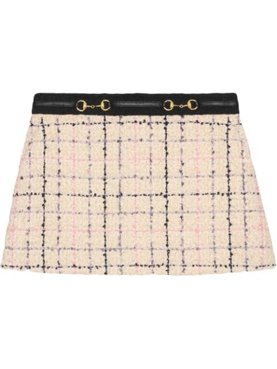 Gucci Tweed Mini Skirt In Neutrals