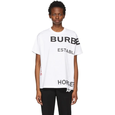 Burberry Carrick Horseferry Print Oversized T-shirt In White