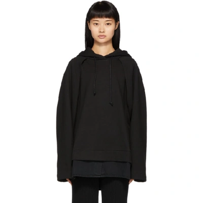 Juunj Layered Hoodie In Black