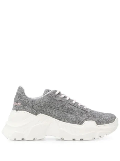 Joshua Sanders Two Tone Chunky Trainers In Grey