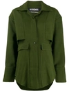 Jacquemus Oversized Pocket Military Jacket In Green