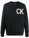 Calvin Klein Jeans Est.1978 Logo Crew-neck Sweatshirt In Black