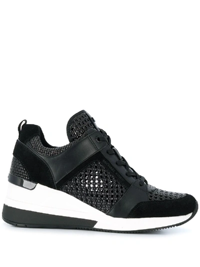 Michael Kors Georgie Woven Detail Trainers In Black