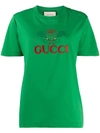 Gucci Tennis Logo T-shirt In Green