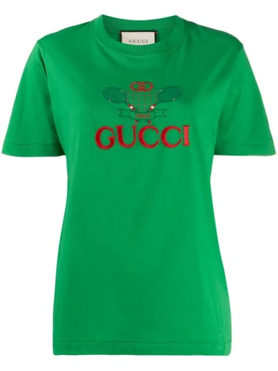 Gucci Tennis Logo T-shirt In Green