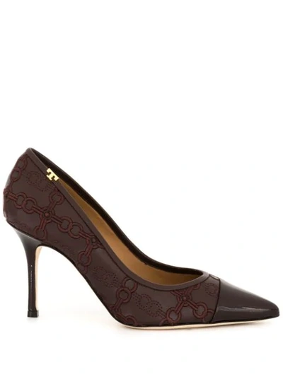Tory Burch Penelope 85mm Embroidered Pumps In Purple