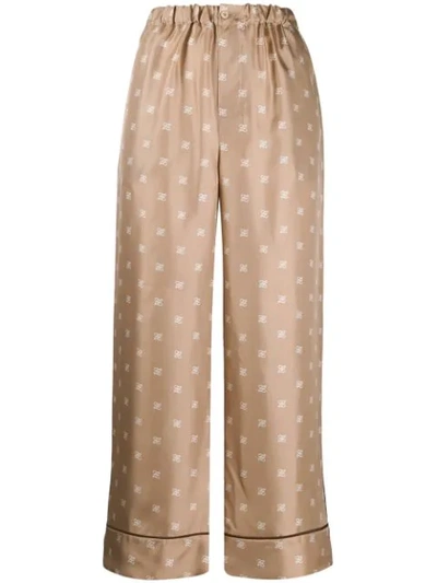 Fendi Ff Karligraphy Pijama Trousers In Neutrals