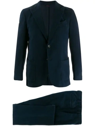 Dell'oglio Washed Wool Suit In Blue