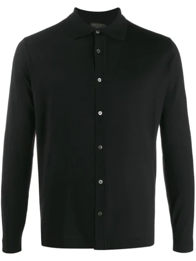 Dell'oglio Knitted Collared Cardigan In Black